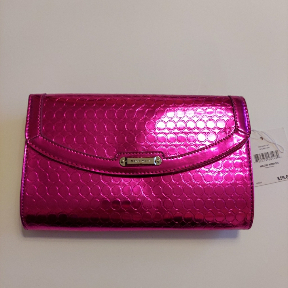 Nine West Hot Pink Clutch/Chain Shoulder bag